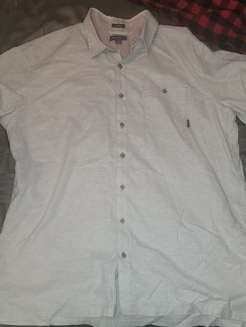 Light Green Short Sleeve Button-Up Shirt - Men's Casual